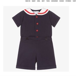 Rachel Riley - Baby Boys Blue Sailor Buster Suit - Size 18 Month